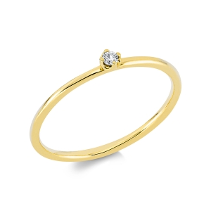 Solitaire Ring  18kt Gelbgold mit 0,03ct Diamanten