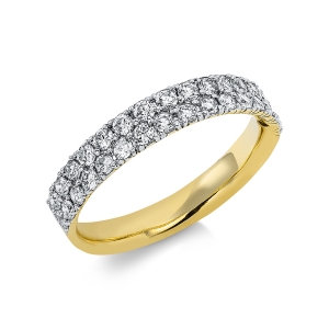 Ring  14kt Gelbgold Fassung rhodiniert mit 0,65ct Diamanten