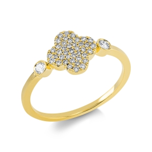 Pavé Ring  18kt Gelbgold mit 0,20ct Diamanten