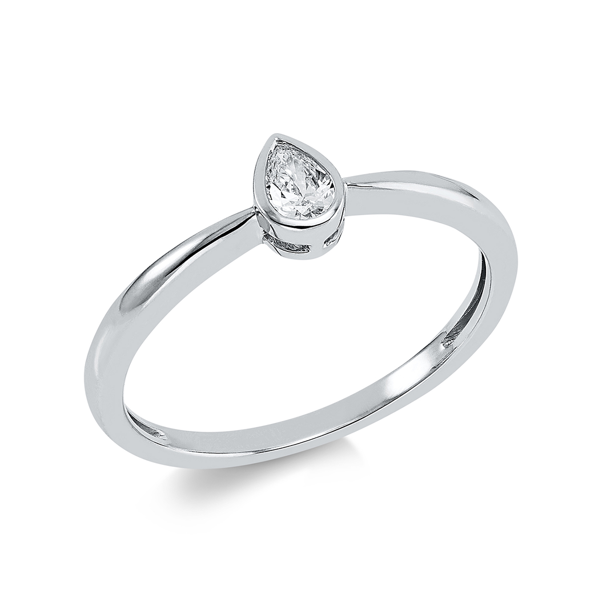 Solitaire Ring  18kt Weißgold mit 0,13ct Diamanten