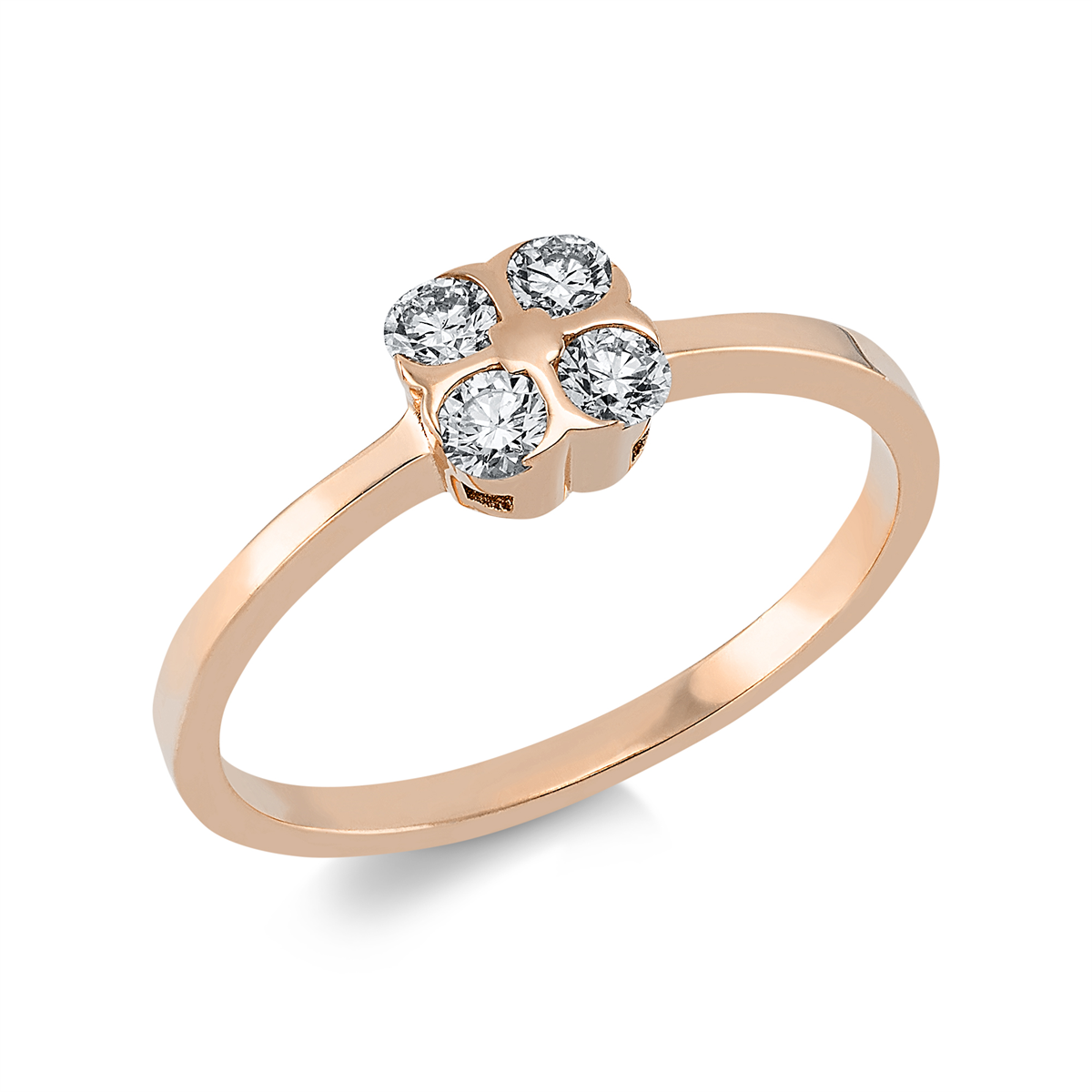 Ring  14kt Rotgold mit 0,26ct Diamanten