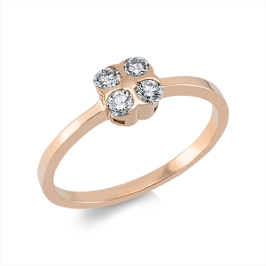 Ring  14kt Rotgold mit 0,26ct Diamanten