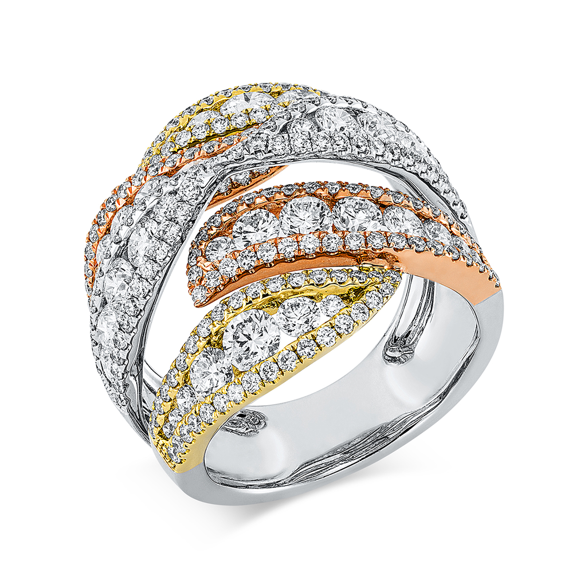 Ring  18kt Weißgold / Gelbgold / Rotgold mit 3,60ct Diamanten