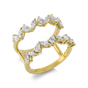 Ring  18kt Gelbgold Fassung rhodiniert mit 1,22ct Diamanten