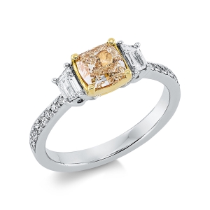 Ring 4er-Krappe 18kt Gelbgold / Weißgold mit 1,52ct Diamanten