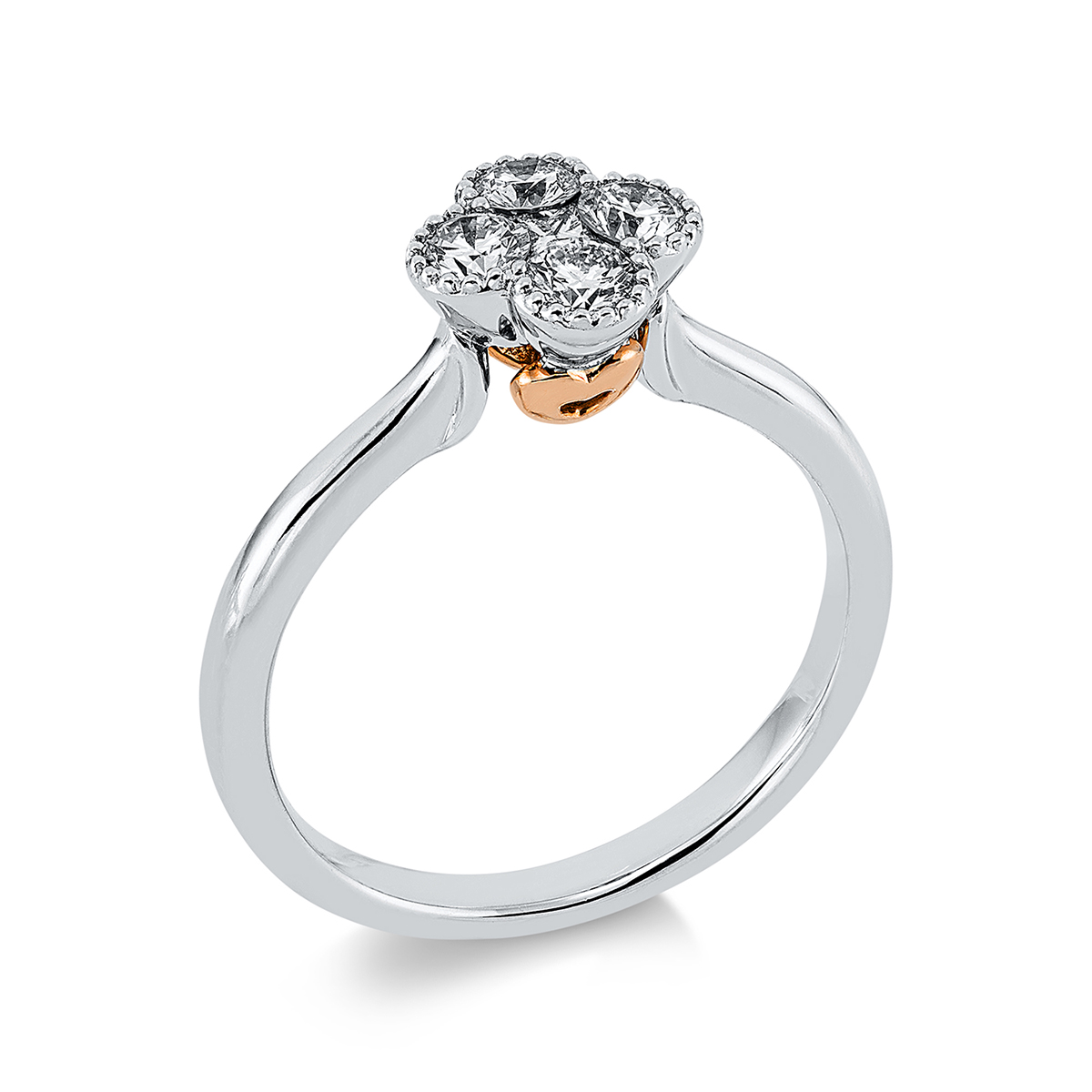 Ring  18kt Weißgold / Rotgold mit 0,45ct Diamanten