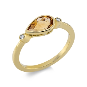 Fashion Farbstein Ring   14kt Gelbgold 