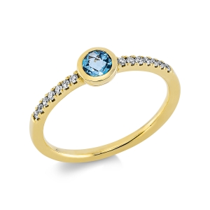 Fashion Farbstein Ring   14kt Gelbgold 