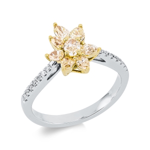 Ring  18kt Weißgold / Gelbgold mit 0,87ct Diamanten