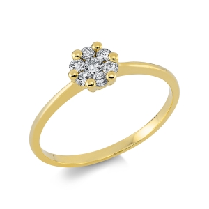 Ring  18kt Gelbgold mit 0,20ct Diamanten