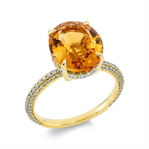 Fashion Farbstein Ring   18kt Gelbgold 