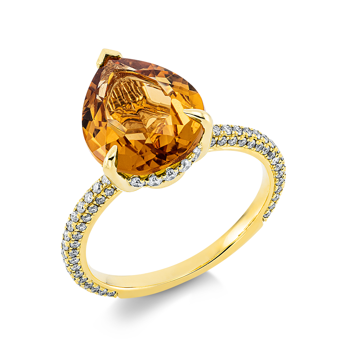 Fashion Farbstein Ring   18kt Gelbgold 