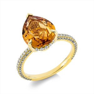 Fashion Farbstein Ring   18kt Gelbgold 