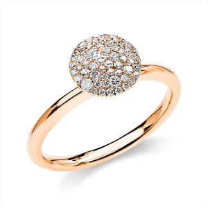 Pavé Ring  18kt Rotgold mit 0,26ct Diamanten