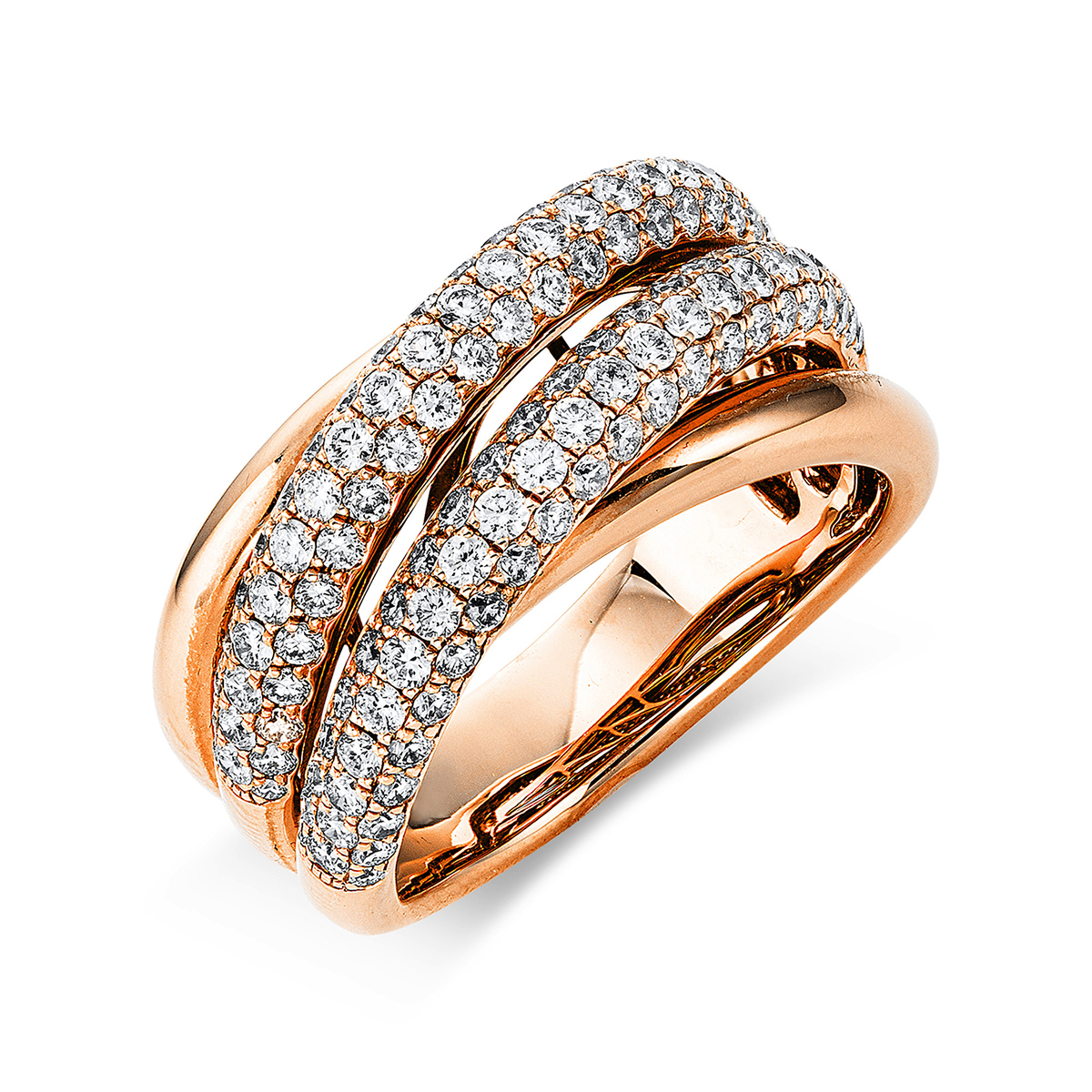 Pavé Ring  18kt Rotgold mit 1,53ct Diamanten