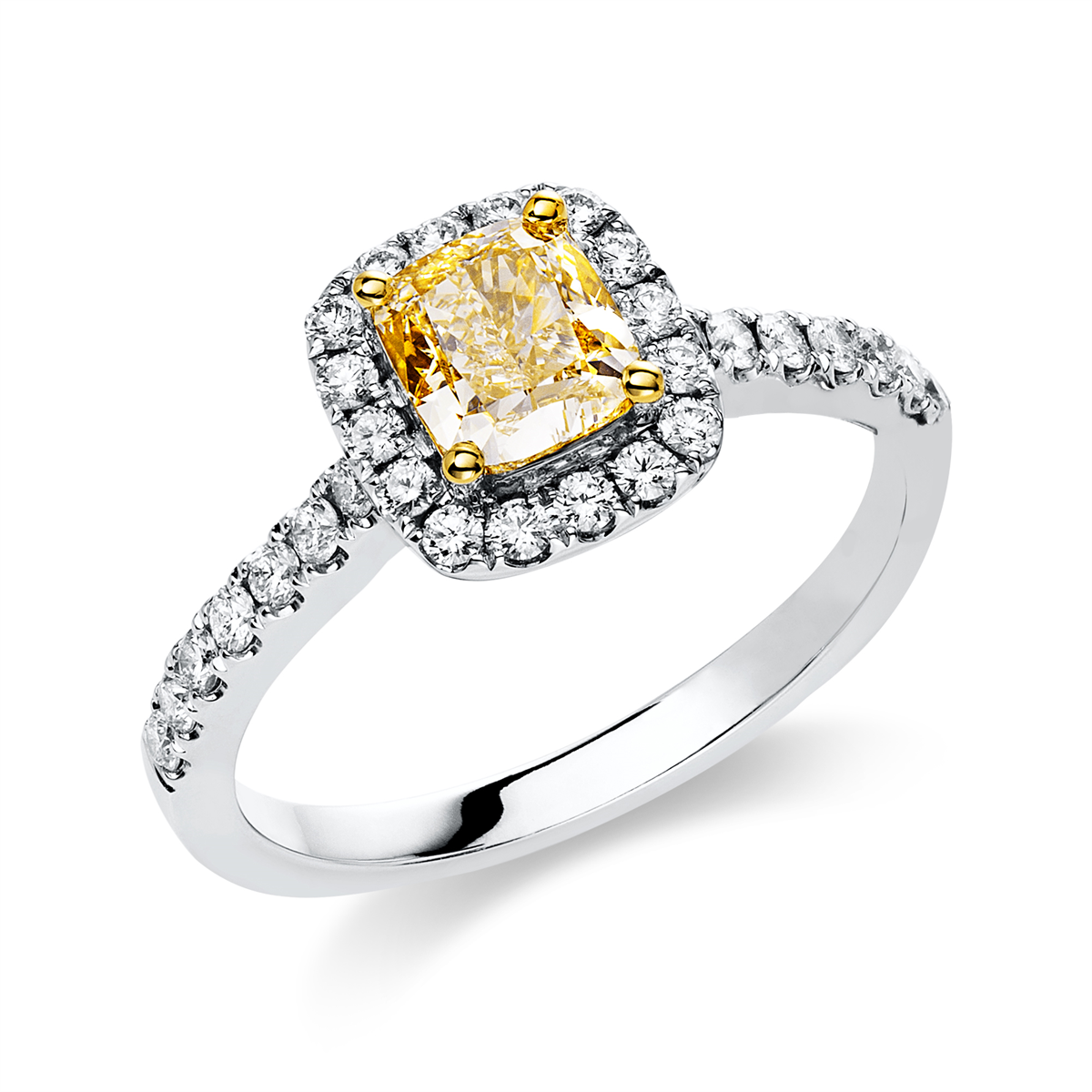 Ring 4er-Krappe 18kt Weißgold / Gelbgold mit 1,50ct Diamanten