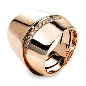 Ring  18kt Rotgold mit 0,11ct Diamanten