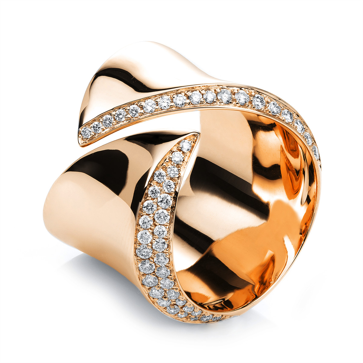 Ring  18kt Rotgold mit 0,41ct Diamanten