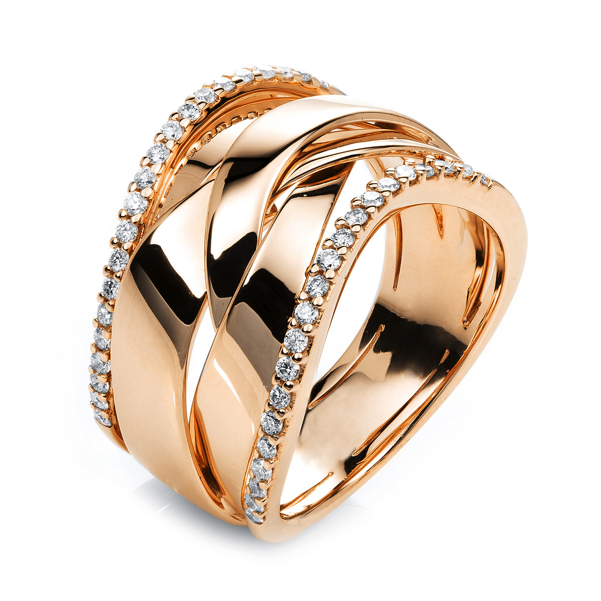 Ring  18kt Rotgold mit 0,38ct Diamanten