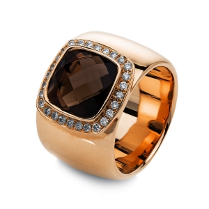 Farbstein Ring   18kt Rotgold 