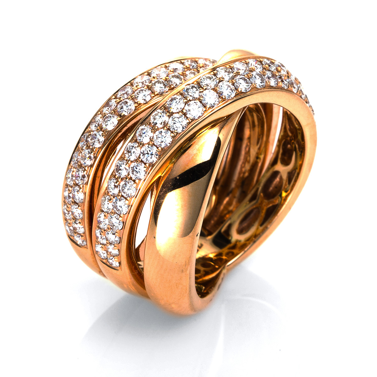 Pavé Ring  18kt Rotgold mit 1,40ct Diamanten