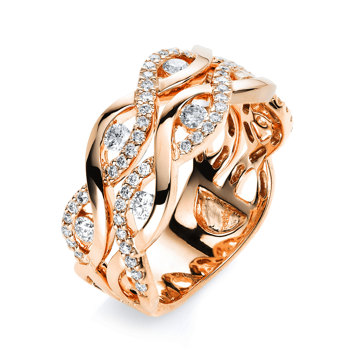 Ring  18kt Rotgold mit 0,58ct Diamanten