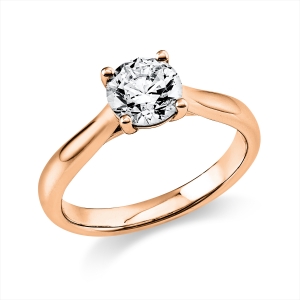 Solitaire Ring 4er-Krappe 18kt Rotgold GIA1397581359 mit 1,00ct Diamanten