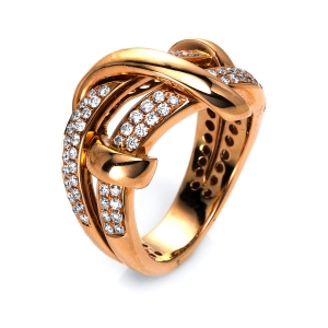 Ring  18kt Rotgold mit 0,69ct Diamanten