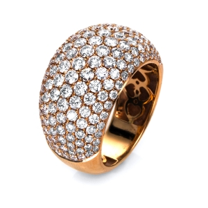 Pavé Ring  18kt Rotgold mit 3,28ct Diamanten