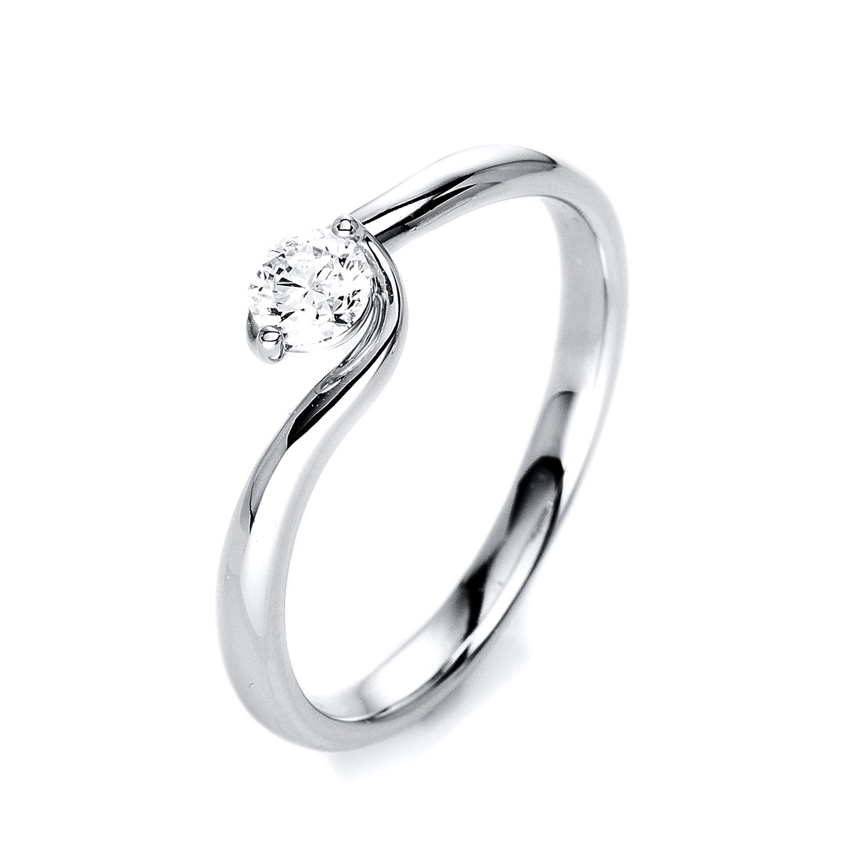 Solitaire Ring  18kt Weißgold mit 0,25ct Diamanten