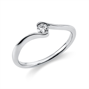 Solitaire Ring  950PL Platin mit 0,15ct Diamanten