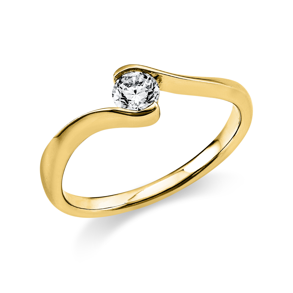 Solitaire Ring  18kt Gelbgold mit 0,25ct Diamanten