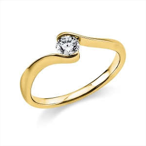 Solitaire Ring  18kt Gelbgold mit 0,25ct Diamanten