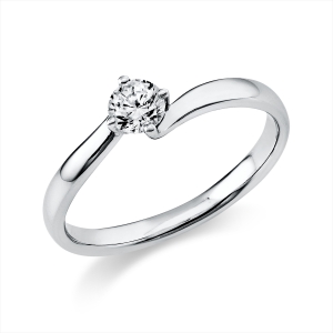 Solitaire Ring 4er-Krappe 14kt Gelbgold mit 0,25ct Diamanten