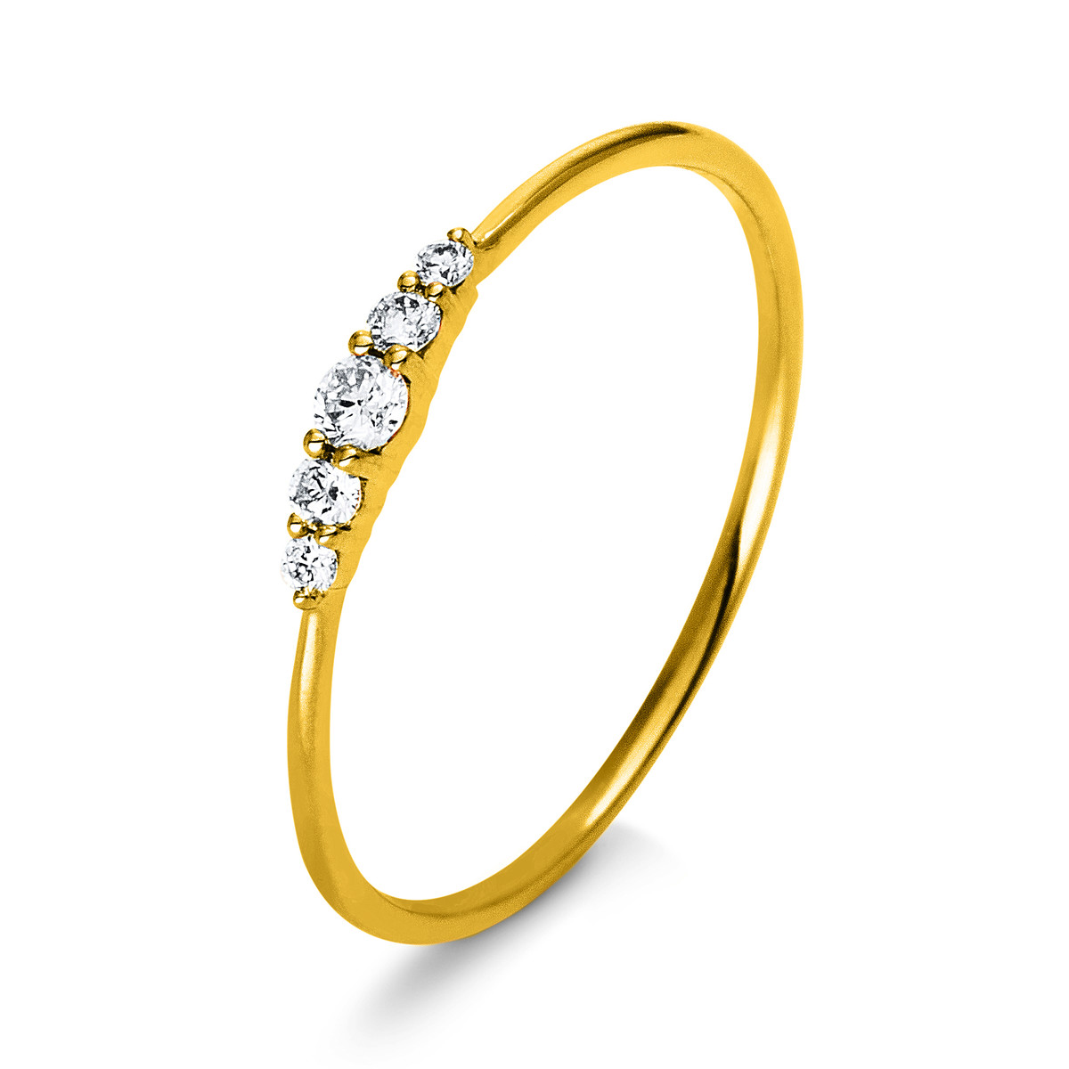 Ring  14kt Gelbgold mit 0,10ct Diamanten