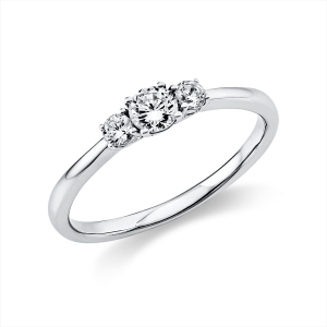 Solitaire Ring mit Seitenbesatz4er-Krappe 14kt Gelbgold mit 0,33ct Diamanten