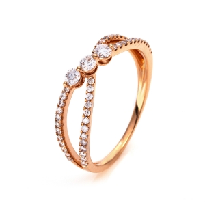 Ring  18kt Rotgold mit 0,43ct Diamanten