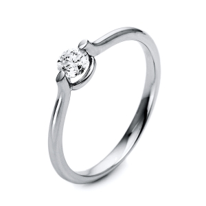 Solitaire Ring 2er-Krappe 14kt Weißgold mit 0,25ct Diamanten