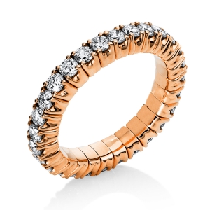 Infinity Memoire Ring 4er-Krappe 18kt Rotgold Flex-Band, variabel mit 1,47ct Diamanten