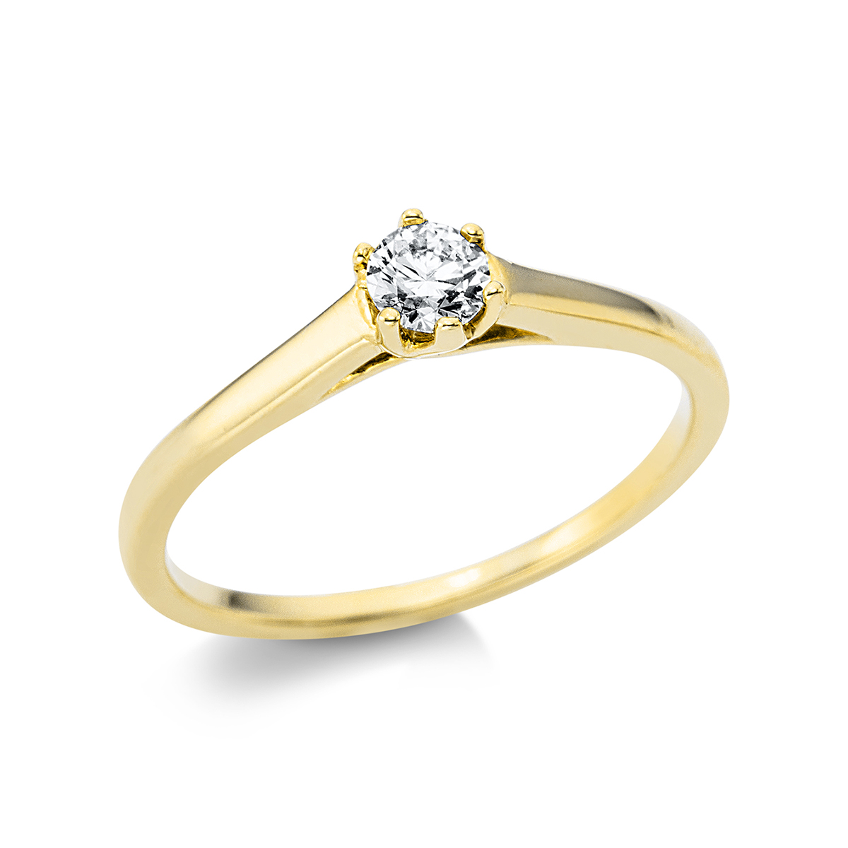 Solitaire Ring  14kt Gelbgold mit 0,20ct Diamanten