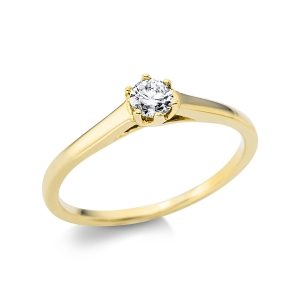 Solitaire Ring  14kt Gelbgold mit 0,20ct Diamanten