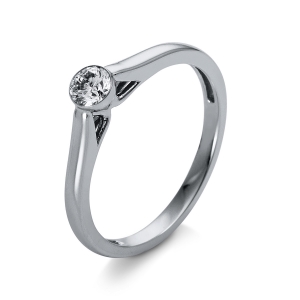 Solitaire Ring  14kt Weißgold mit 0,25ct Diamanten