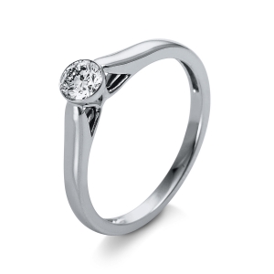 Solitaire Ring Zarge 18kt Weißgold GIA6401219216 mit 0,30ct Diamanten