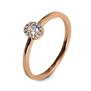 Ring  18kt Rotgold mit 0,11ct Diamanten