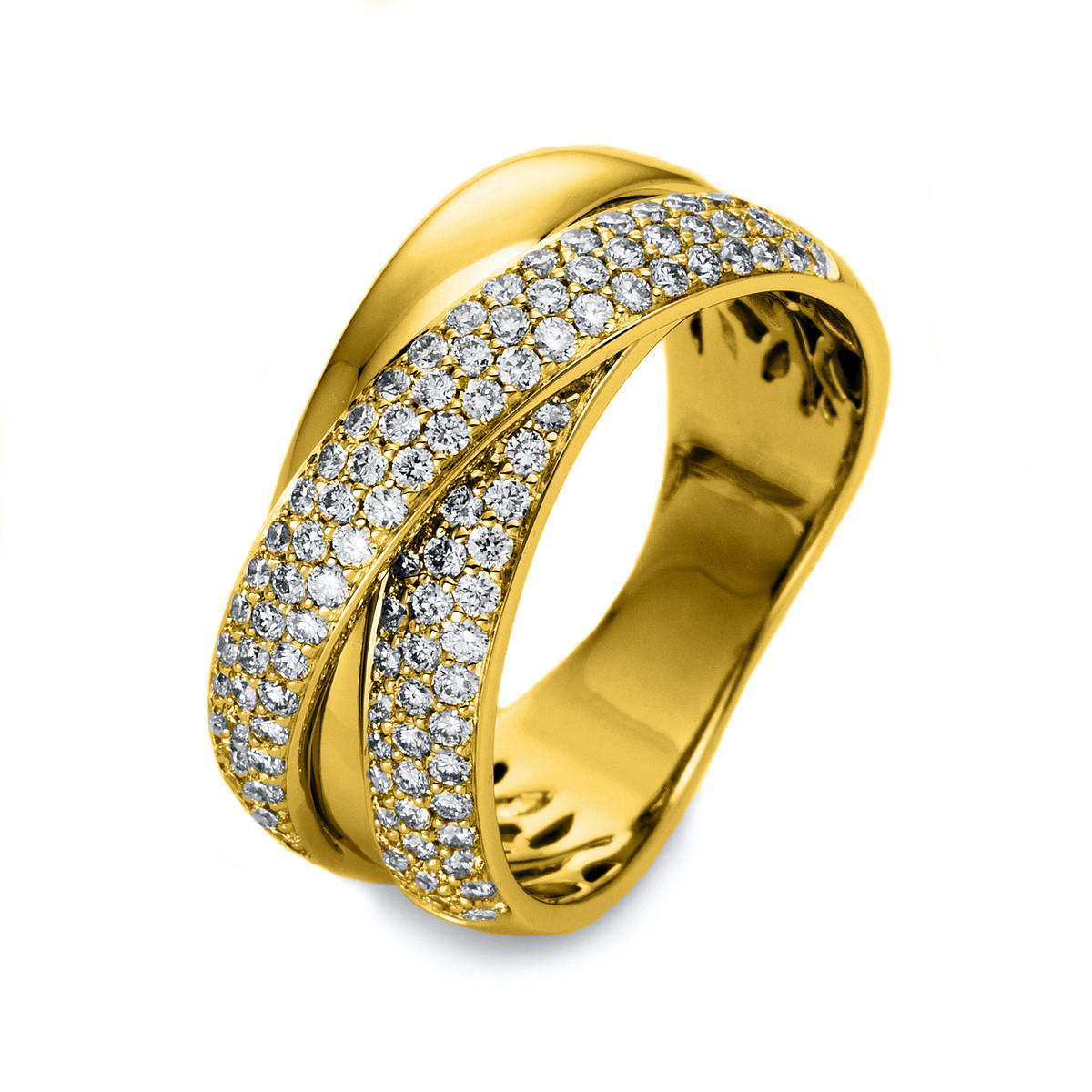 Pavé Ring  18kt Gelbgold mit 0,92ct Diamanten