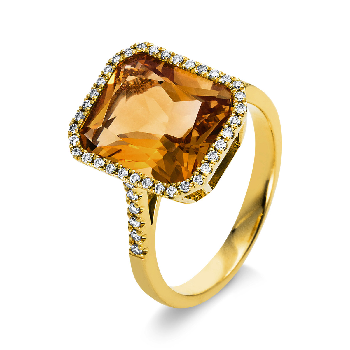 Fashion Farbstein Ring   14kt Gelbgold 