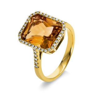 Fashion Farbstein Ring   14kt Gelbgold 