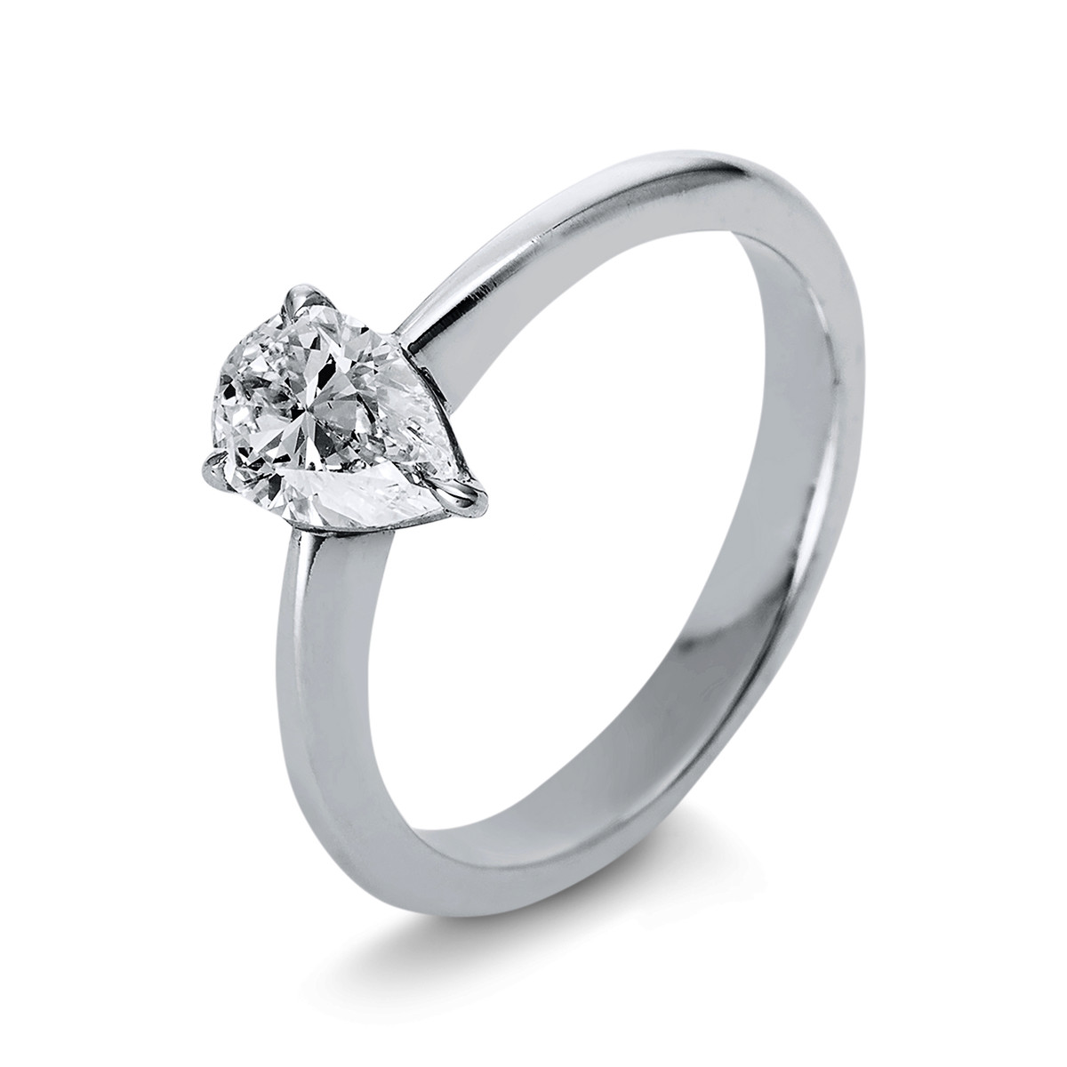 Solitaire Ring 3er-Krappe 18kt Weißgold mit 0,70ct Diamanten