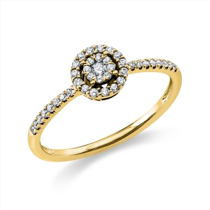 Ring  14kt Gelbgold mit 0,20ct Diamanten