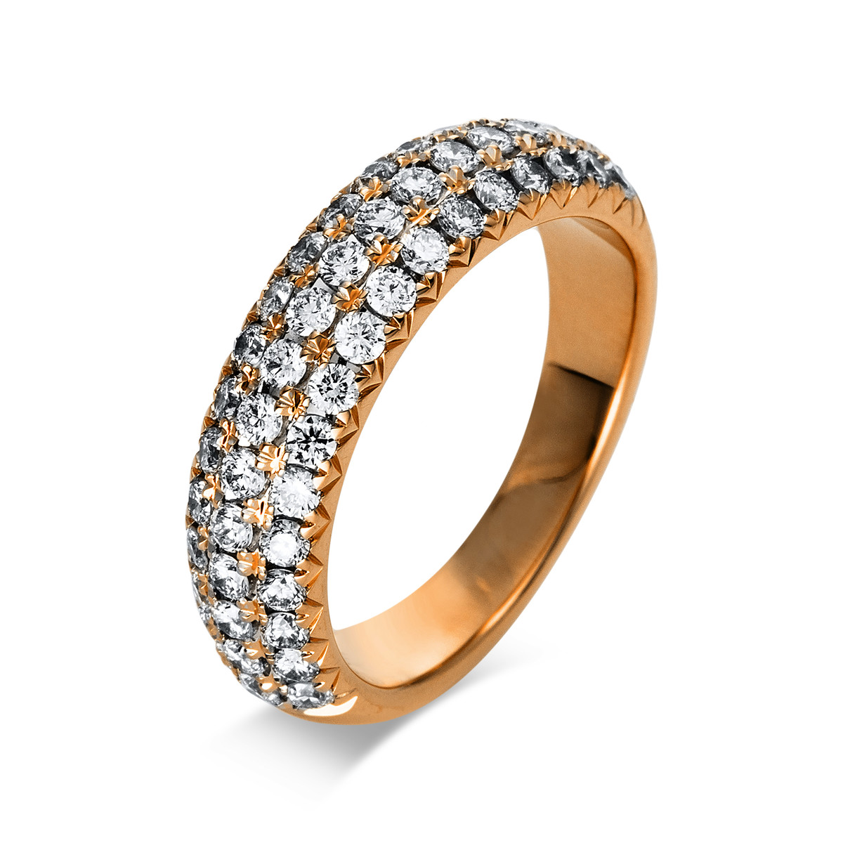 Pavé Ring  18kt Rotgold mit 1,00ct Diamanten